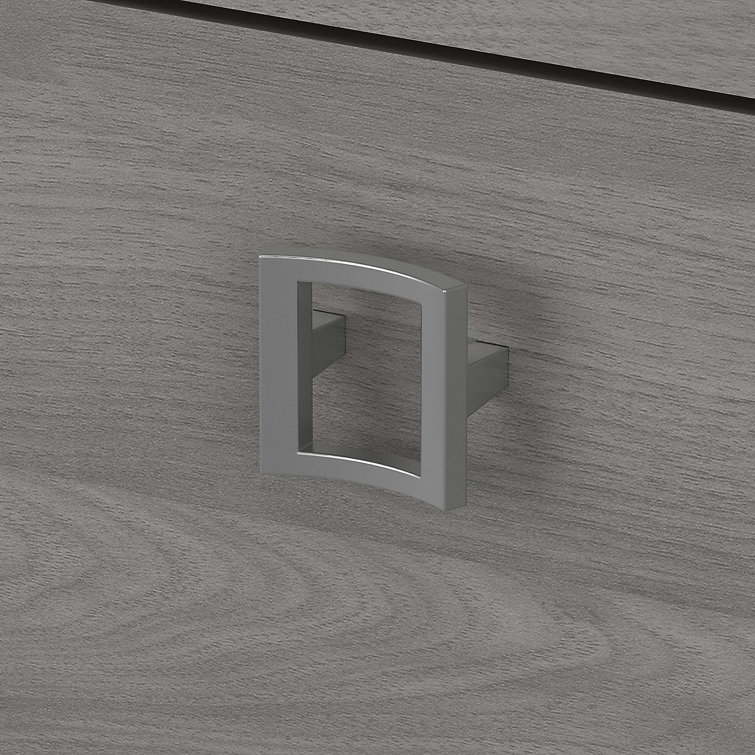 Modern Gray 2-Drawer Lateral File Cabinet with Satin Silver Hardware