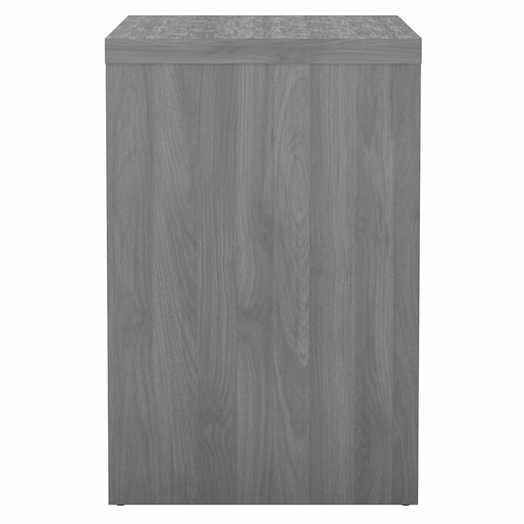 Modern Gray 2-Drawer Lateral File Cabinet with Satin Silver Hardware