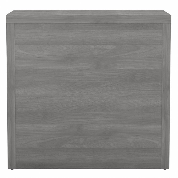 Modern Gray 2-Drawer Lateral File Cabinet with Satin Silver Hardware