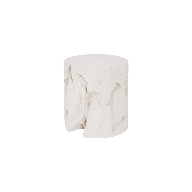 Round White Resin Composite Stone Stool
