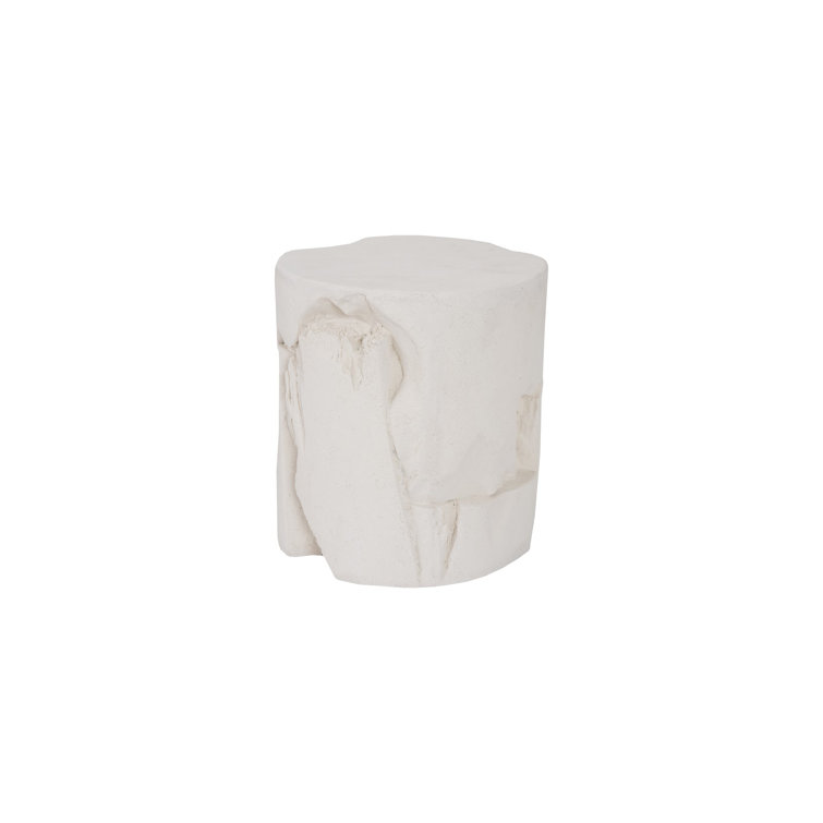 Round White Resin Composite Stone Stool