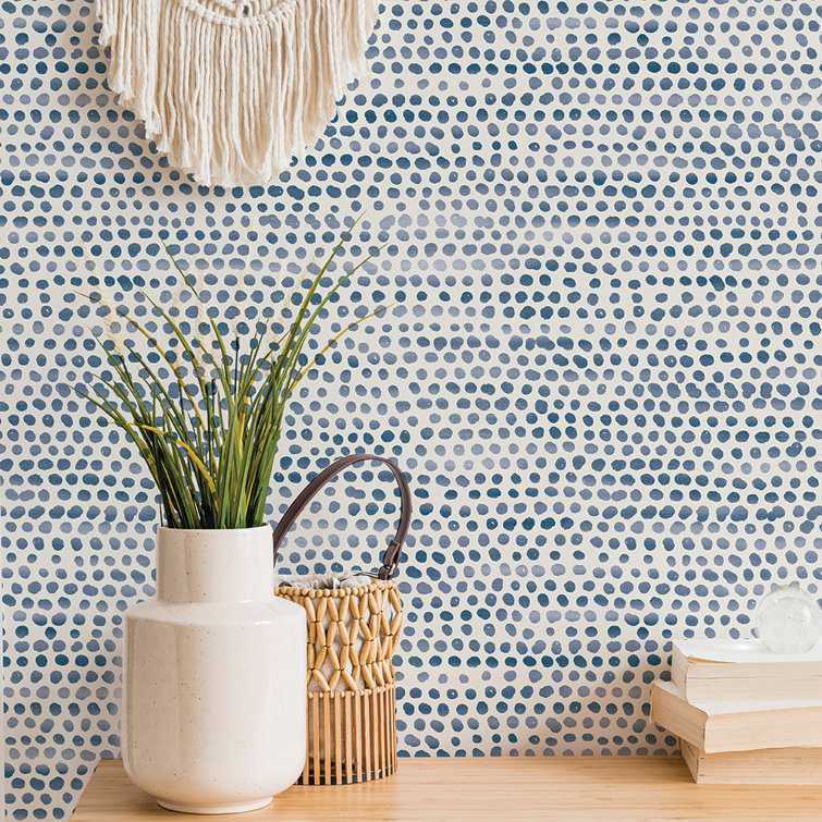 Blue Moon Dotted Peel and Stick Wallpaper Roll