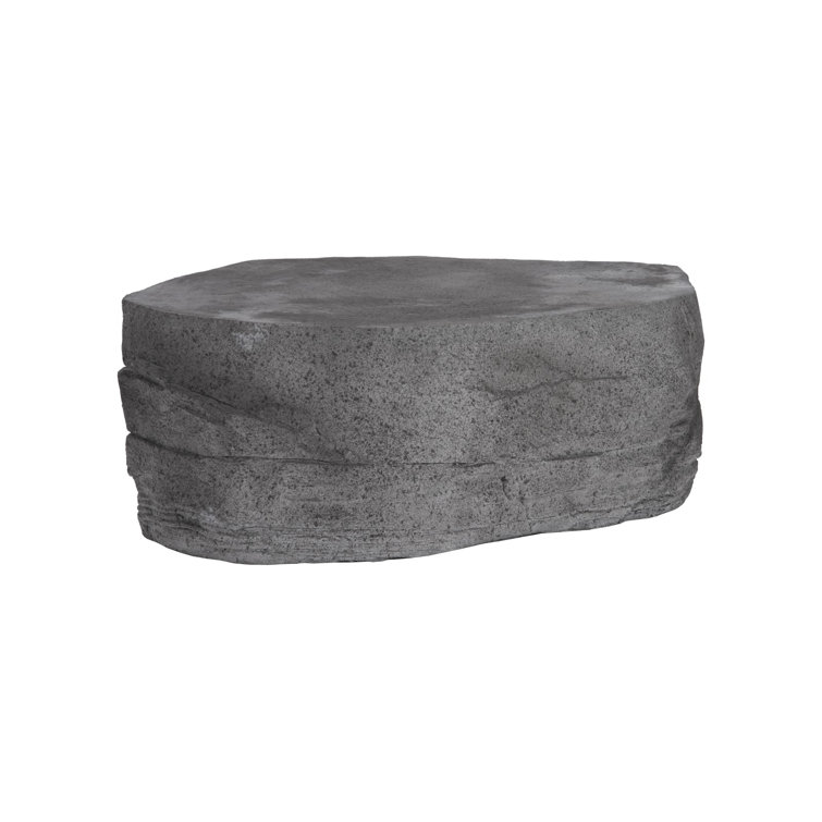 Slate Gray Oval Cast Stone Coffee Table, 45"