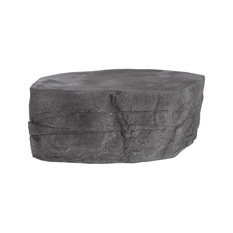 Slate Gray Oval Cast Stone Coffee Table, 45"