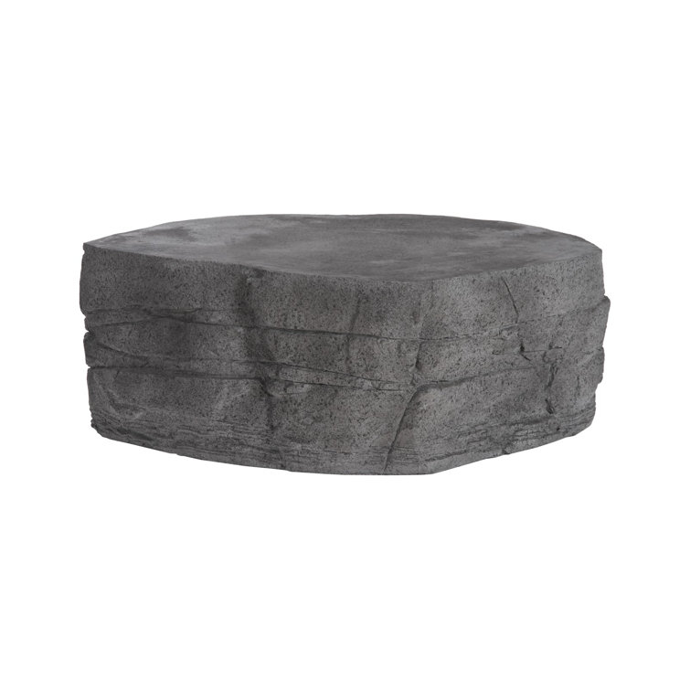Slate Gray Oval Cast Stone Coffee Table, 45"