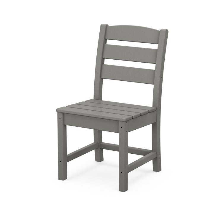 Slate Gray Armless Outdoor Dining Side Chair