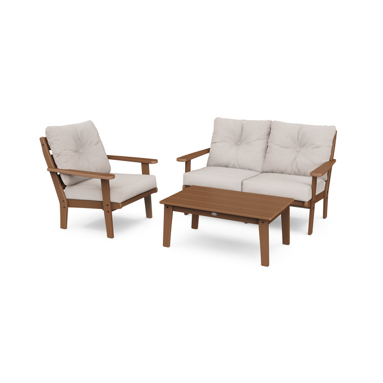 Teak and Dune Burlap 3-Piece Deep Seating Set