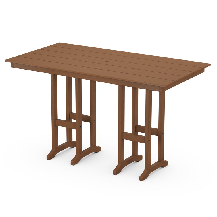Monterey Bay 72" Brown Recycled Plastic Outdoor Bar Table