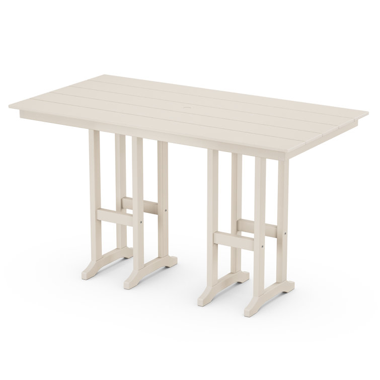 Monterey Bay Cream Recycled Plastic Outdoor Bar Table