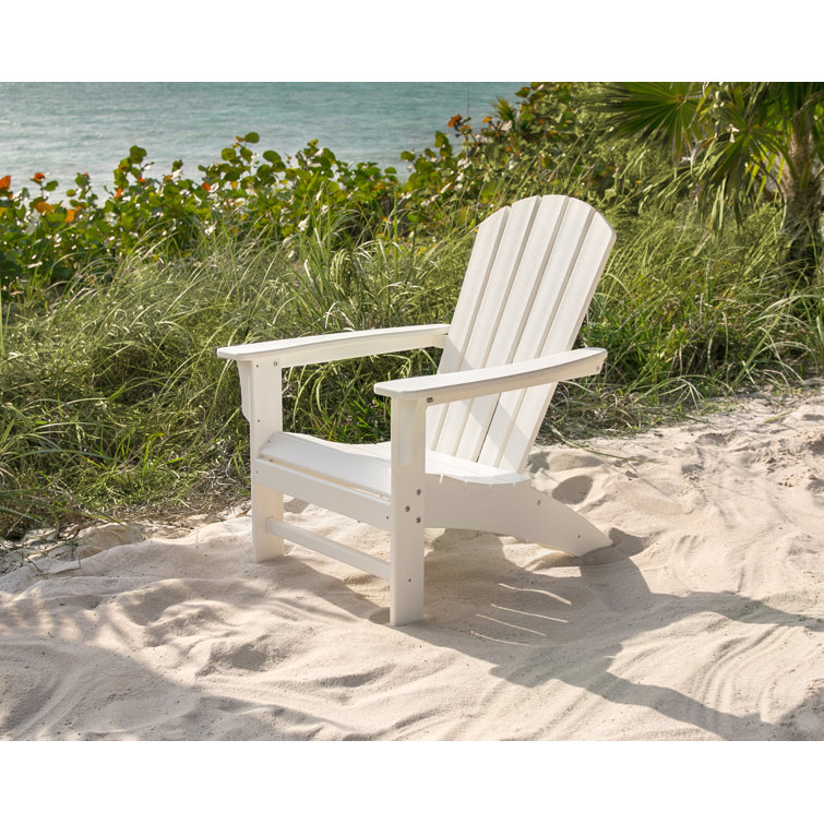 White Polywood Outdoor Adirondack Chair with Arms