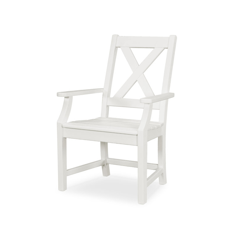 White Polypropylene Braxton Dining Arm Chair