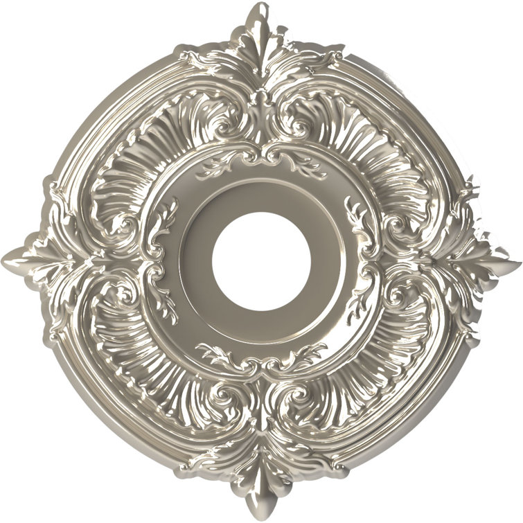 Attica 10" Bright Coat Chrome Thermoformed PVC Ceiling Medallion