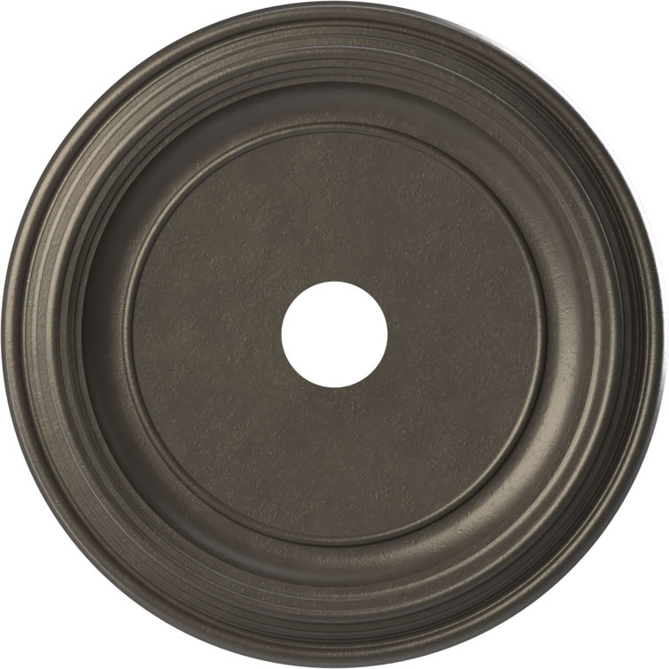 16" Universal Aged Metallic Weathered Steel PVC Ceiling Medallion