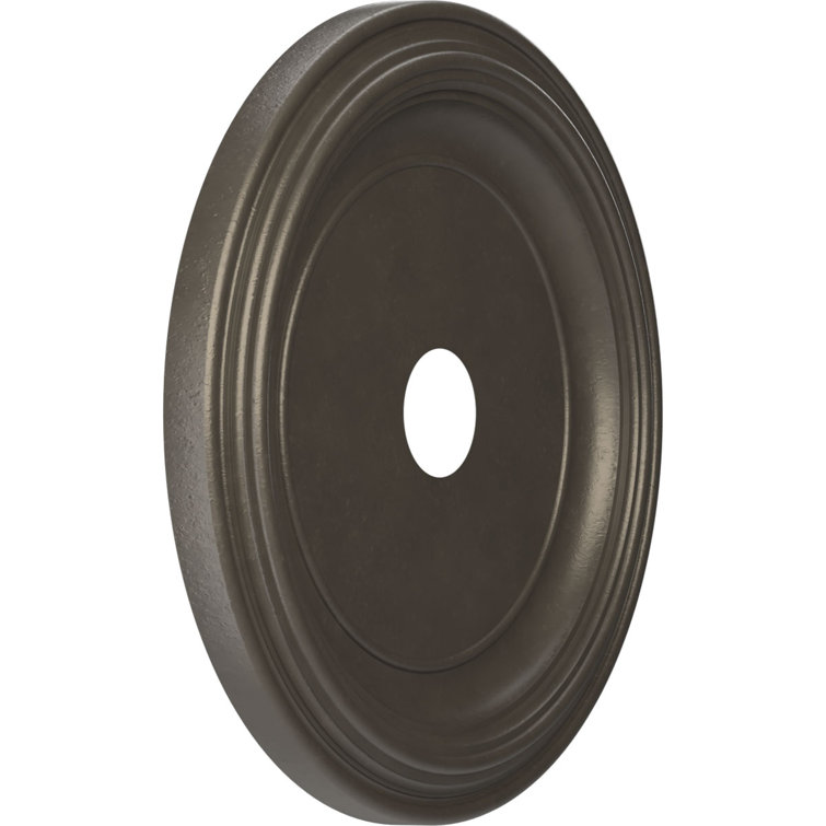 16" Universal Aged Metallic Weathered Steel PVC Ceiling Medallion
