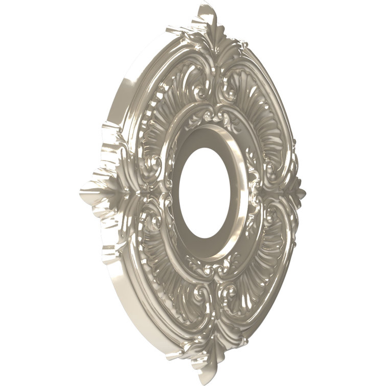 Attica 10" Bright Coat Chrome Thermoformed PVC Ceiling Medallion