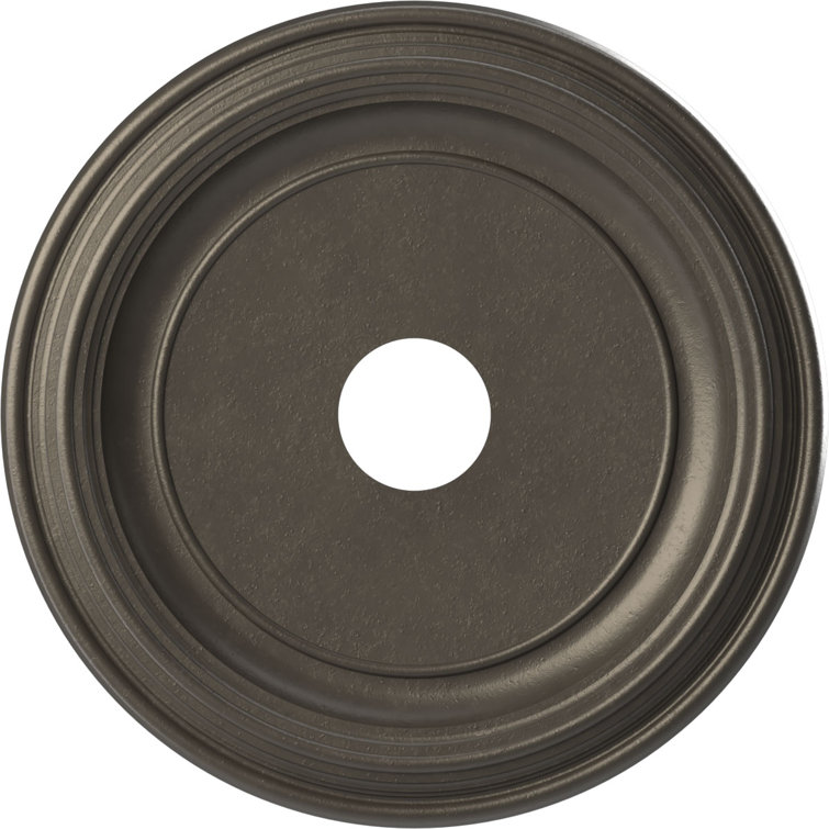 16" Universal Aged Metallic Weathered Steel PVC Ceiling Medallion