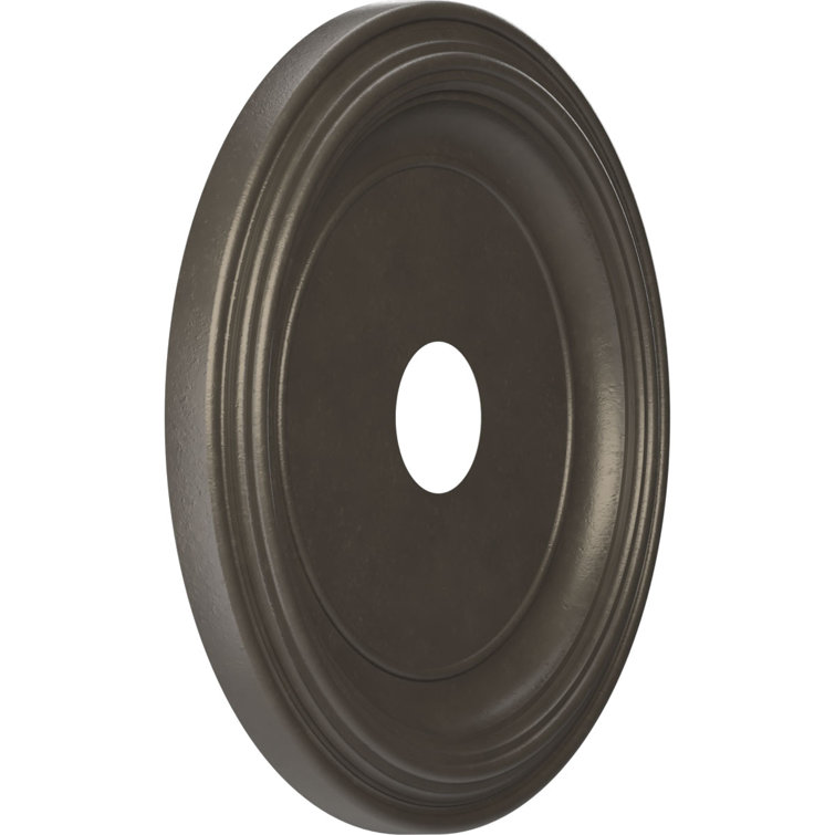 16" Universal Aged Metallic Weathered Steel PVC Ceiling Medallion