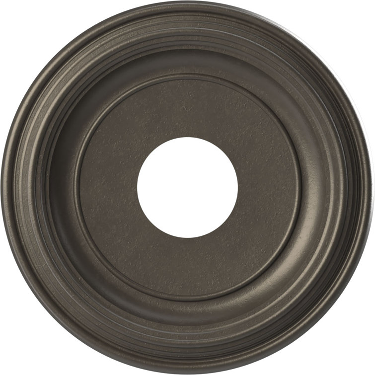 16" Universal Aged Metallic Weathered Steel PVC Ceiling Medallion