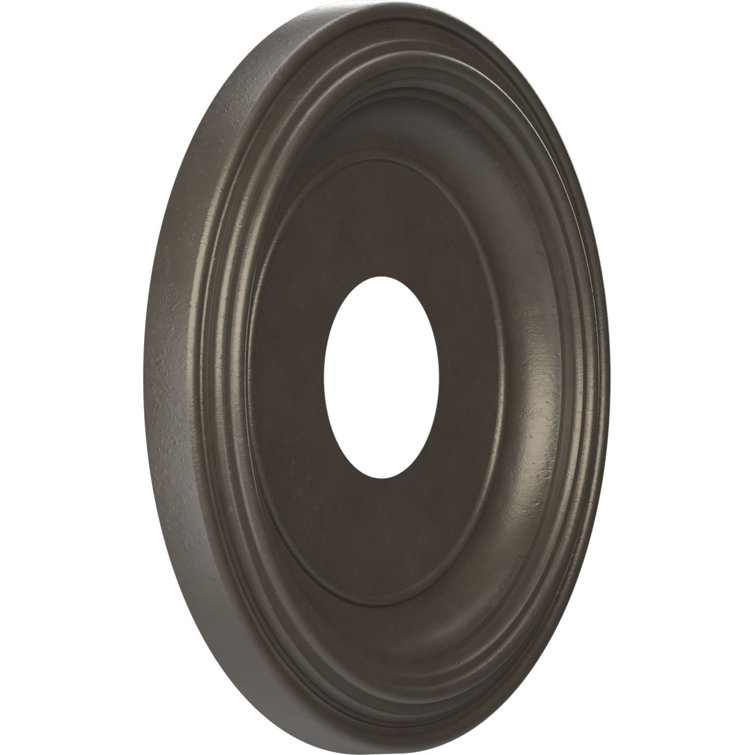 16" Universal Aged Metallic Weathered Steel PVC Ceiling Medallion