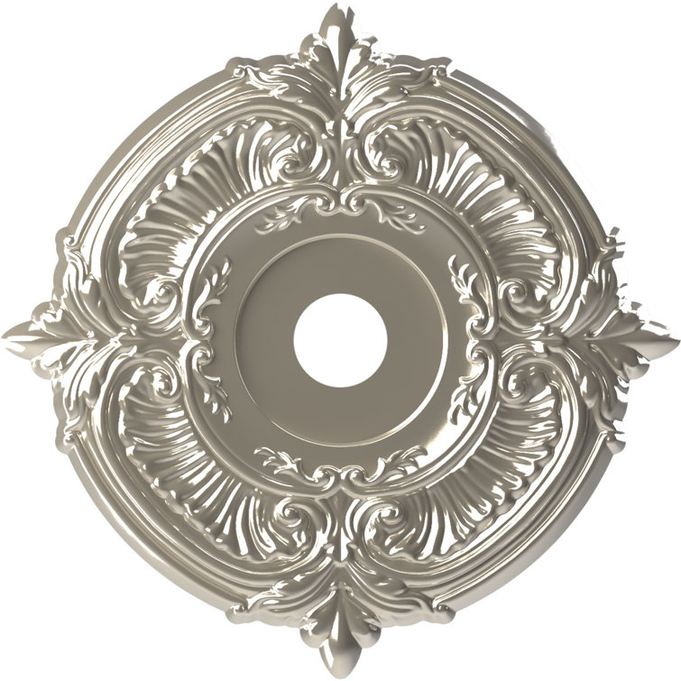 Attica 10" Bright Coat Chrome Thermoformed PVC Ceiling Medallion