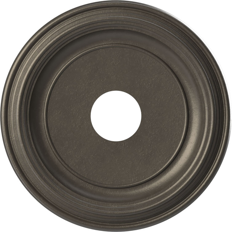 13" Aged Metallic Weathered Steel Traditional PVC Ceiling Medallion