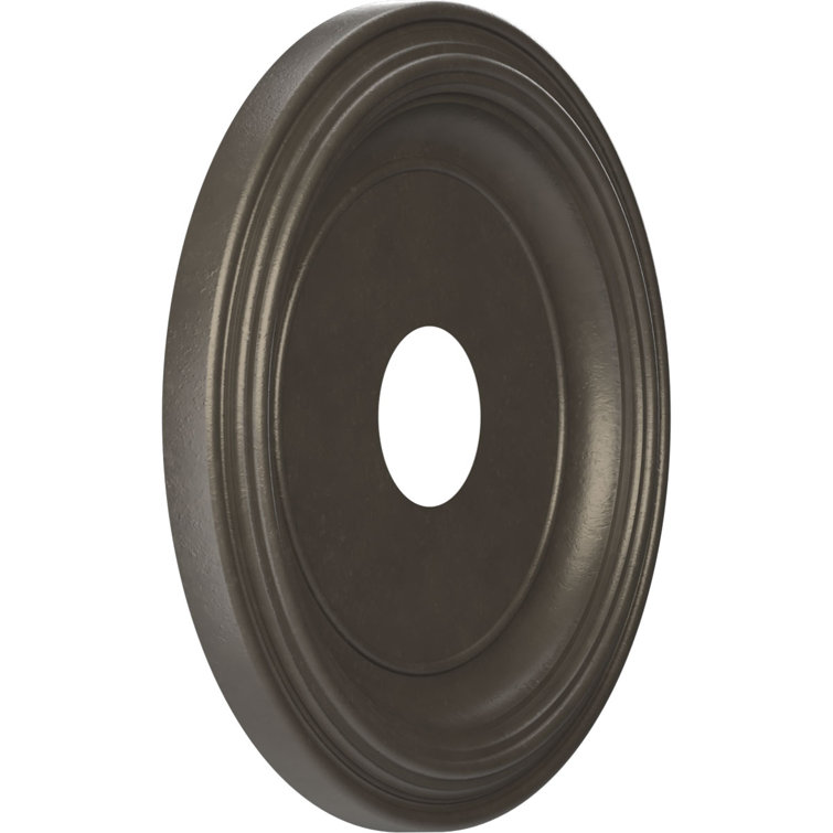 16" Universal Aged Metallic Weathered Steel PVC Ceiling Medallion