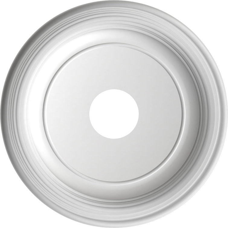 16" Universal Aged Metallic Weathered Steel PVC Ceiling Medallion