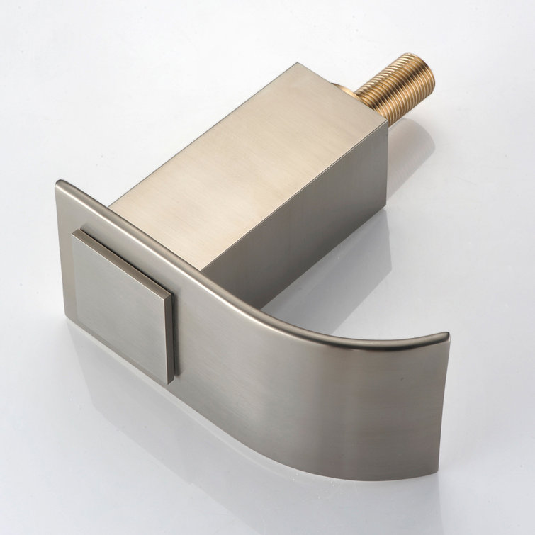 Brushed Nickel Waterfall Roman Tub Faucet with Hand Shower