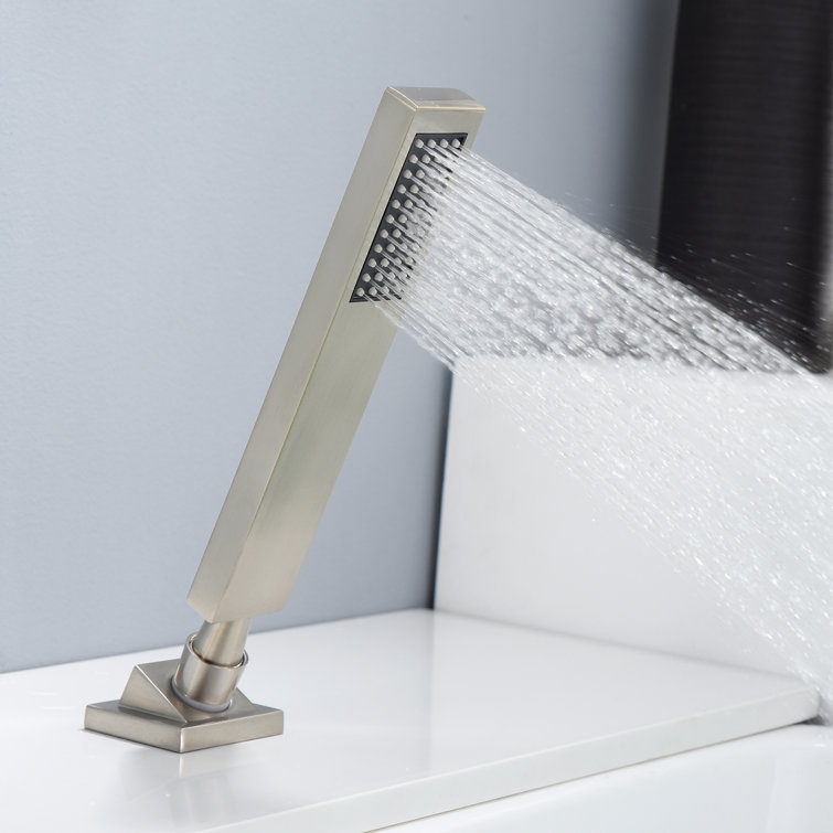 Brushed Nickel Waterfall Roman Tub Faucet with Hand Shower