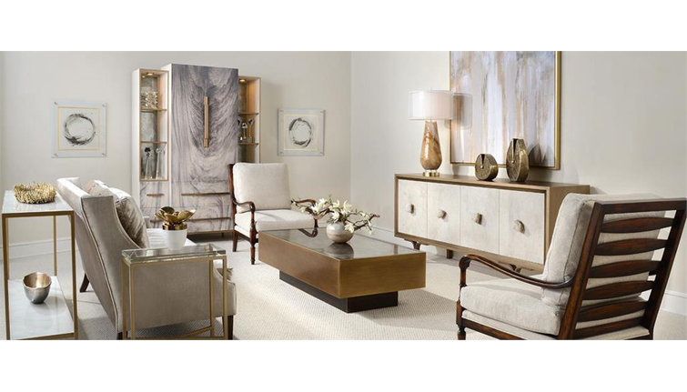 Gold and Glass Console Table with Storage Shelf