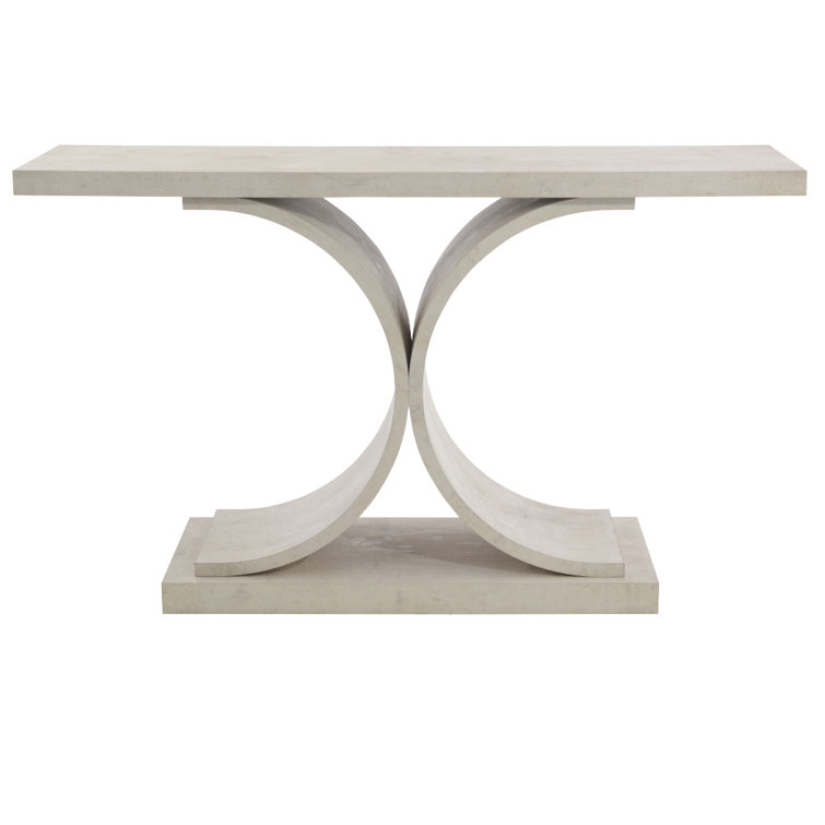 Benevento 64'' White Wood and Metal Console Table with Glass Top