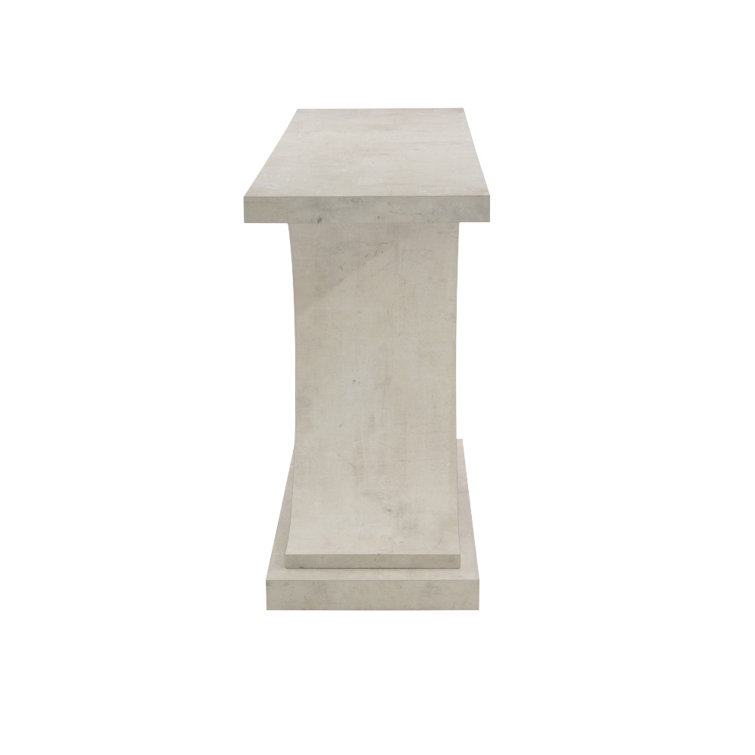 Benevento 64'' White Wood and Metal Console Table with Glass Top