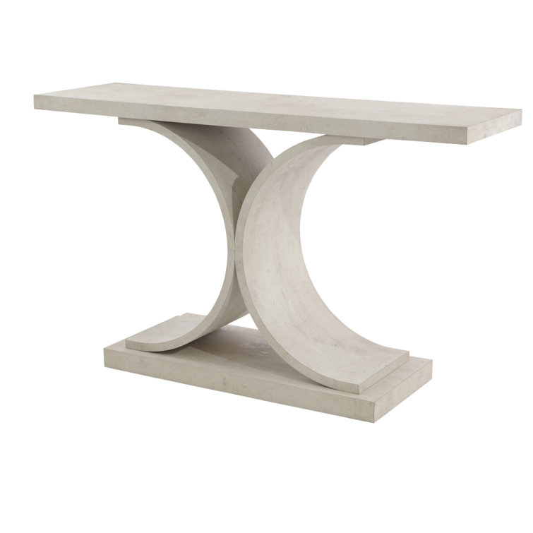 Benevento 64'' White Wood and Metal Console Table with Glass Top