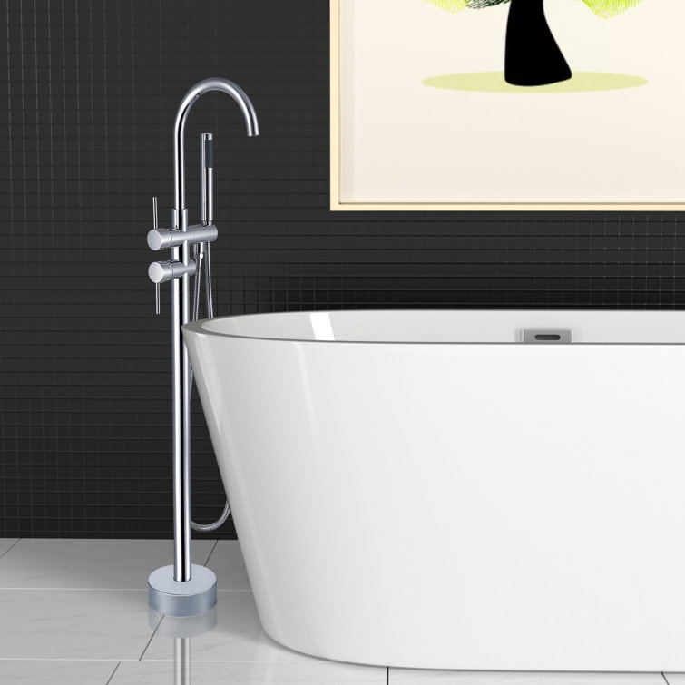 Chrome Freestanding High Arc Tub Filler with Lever Handle