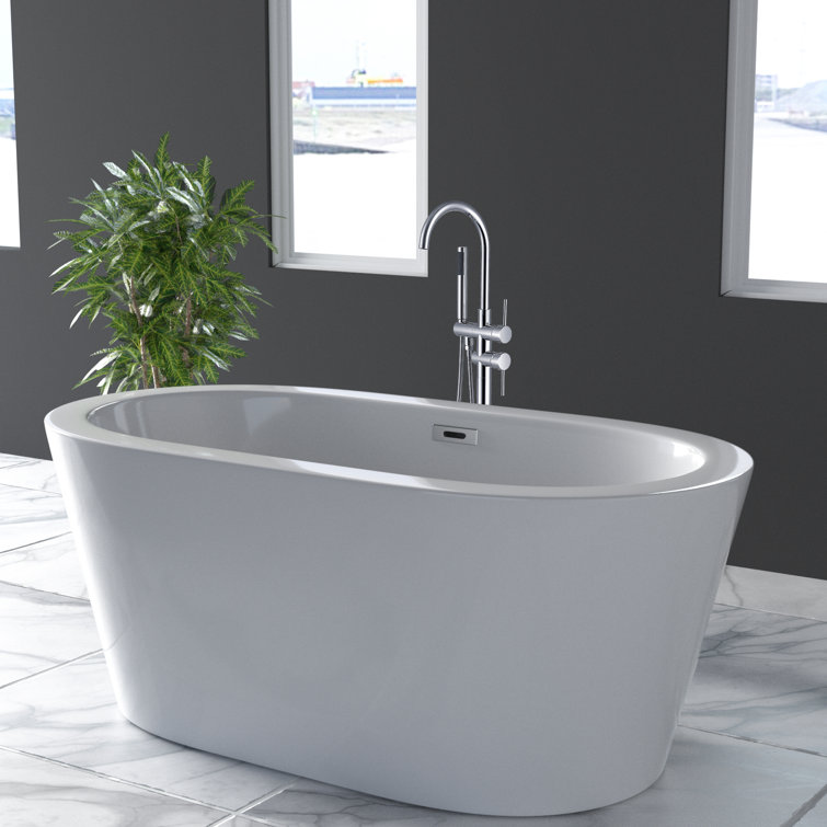 Chrome Freestanding High Arc Tub Filler with Lever Handle