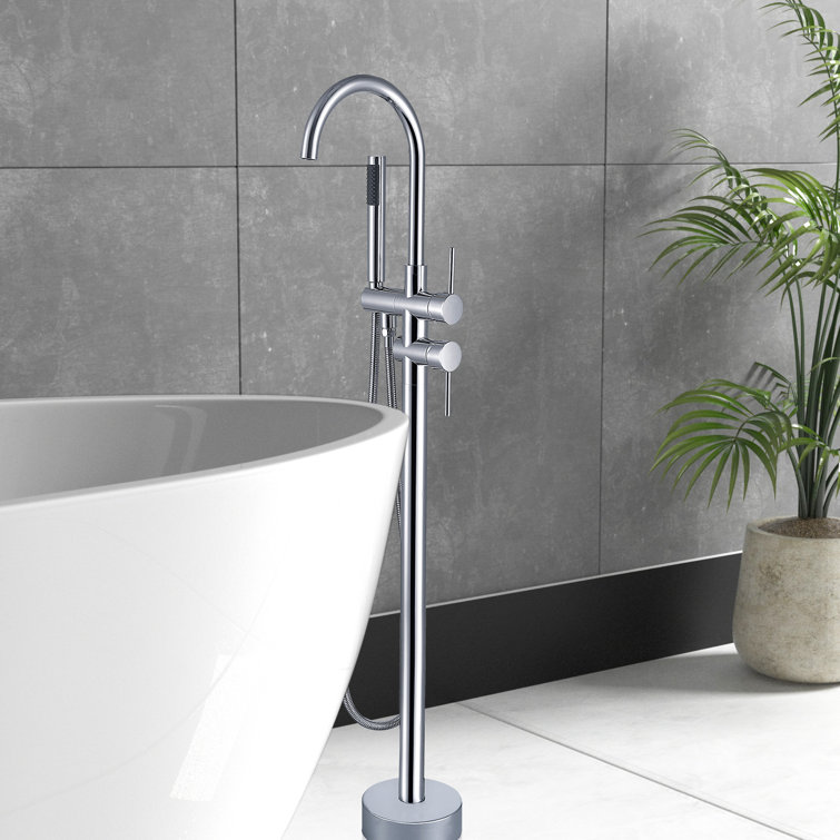 Chrome Freestanding High Arc Tub Filler with Lever Handle