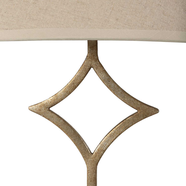 Antique Silver Wall Sconce with Natural Linen Shade