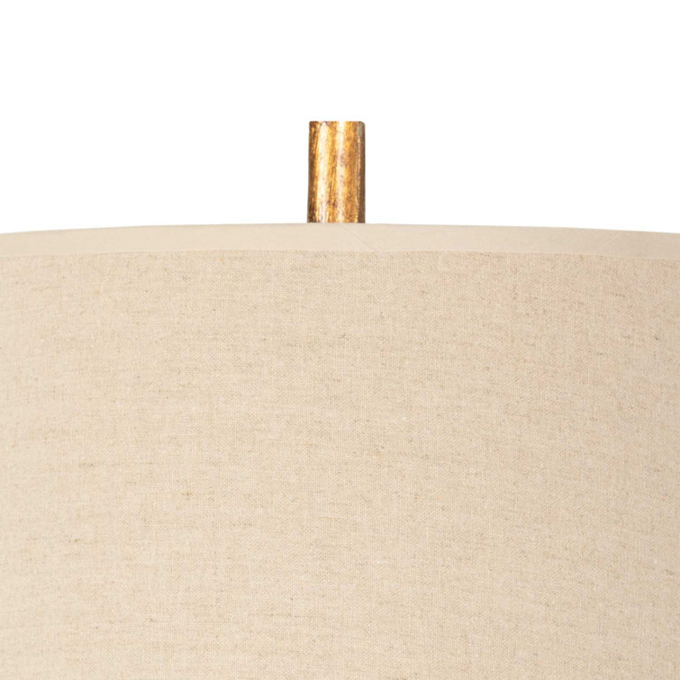 Antique Gold Wall Sconce with Natural Linen Shade