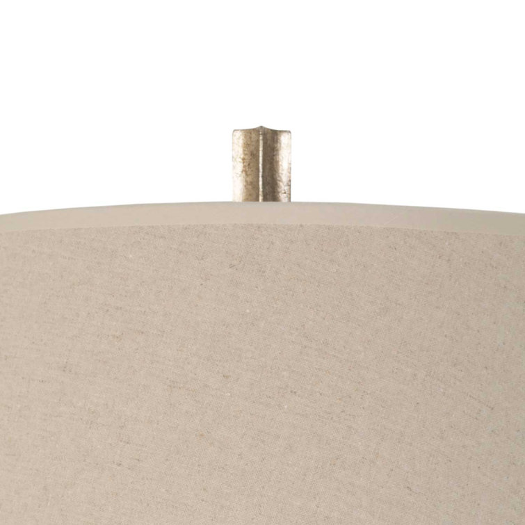 Antique Silver Wall Sconce with Natural Linen Shade