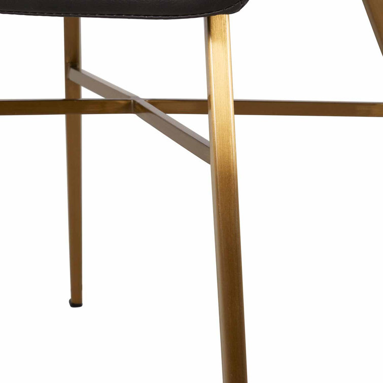 Channing Contemporary Brown Faux Leather Armchair with Metal Legs
