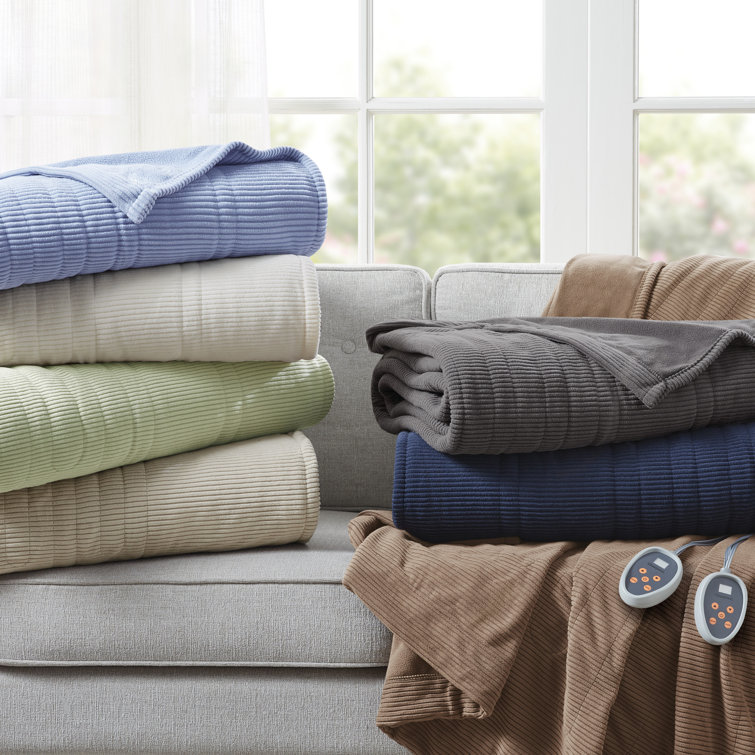 Full Green Micro Fleece Electric Heated Blanket