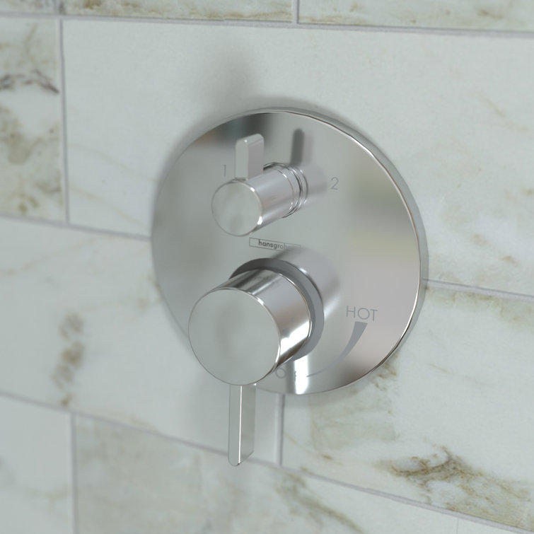 Polished Chrome Wall-Mounted Lever Shower Trim