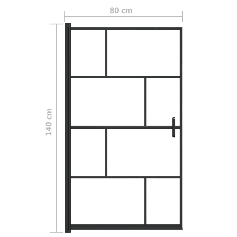 Black Aluminum and Glass Rectangle Shower Enclosure, 31.5'' x 55.1''