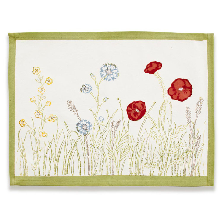 Springfields Multi-Color Floral Cotton Placemats 15x18 - Set of 6