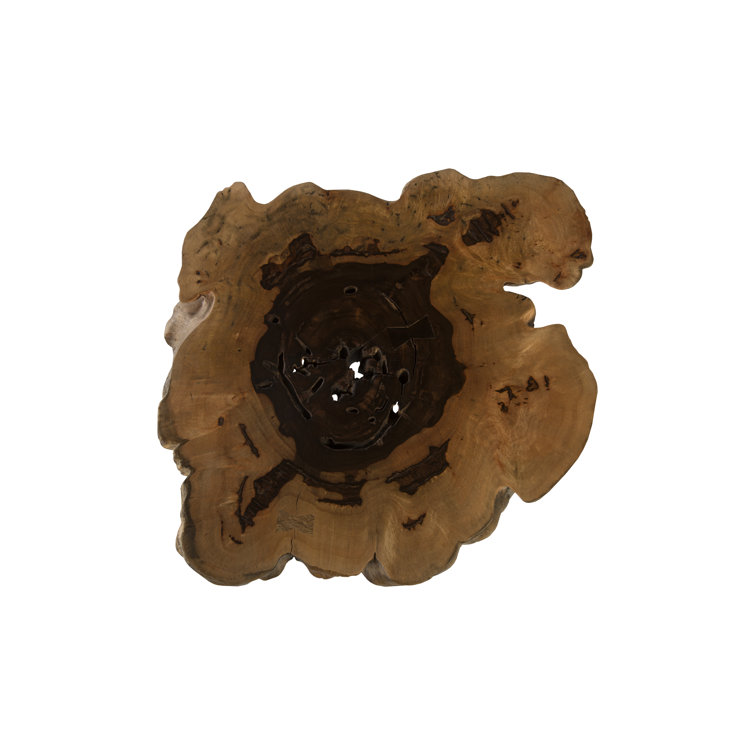 Natural Wood Slice Coffee Table with Iron Legs