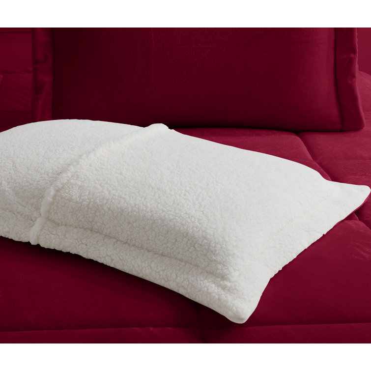 Burgundy Queen Reversible Microfiber Down Alternative Comforter Set