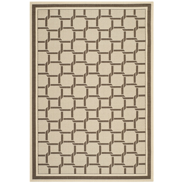 Coastal Breeze Blue Geometric Synthetic Rectangular Rug - 6'7" x 9'6"
