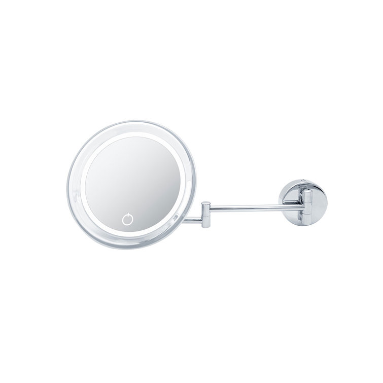 Polished Chrome LED Wall Mounted Magnifying Makeup Mirror