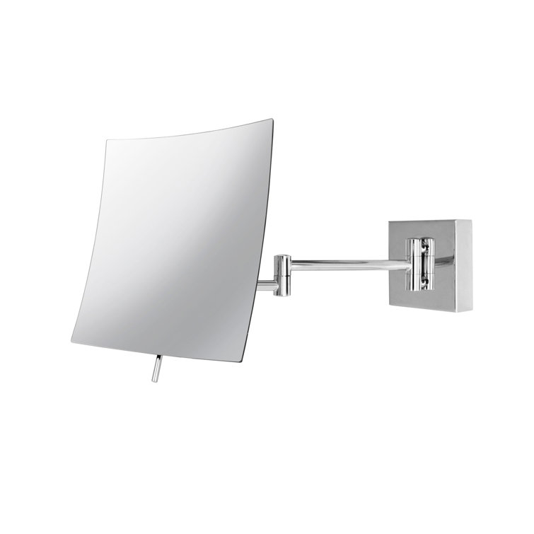Elegant Polished Chrome Square Wall-Mounted Makeup Mirror