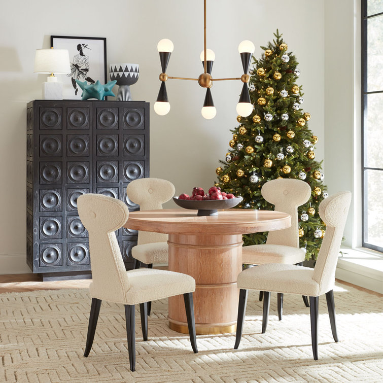Brussels Reclaimed Oak & Brass Round Extendable Dining Table